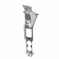 Slim titanium-colored center console panel with multiple mounting slots and cup holders for Polaris off-road vehicles.