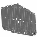 Black metal skid plate with reinforced vertical ridges and multiple mounting holes designed for off-road vehicle protection.