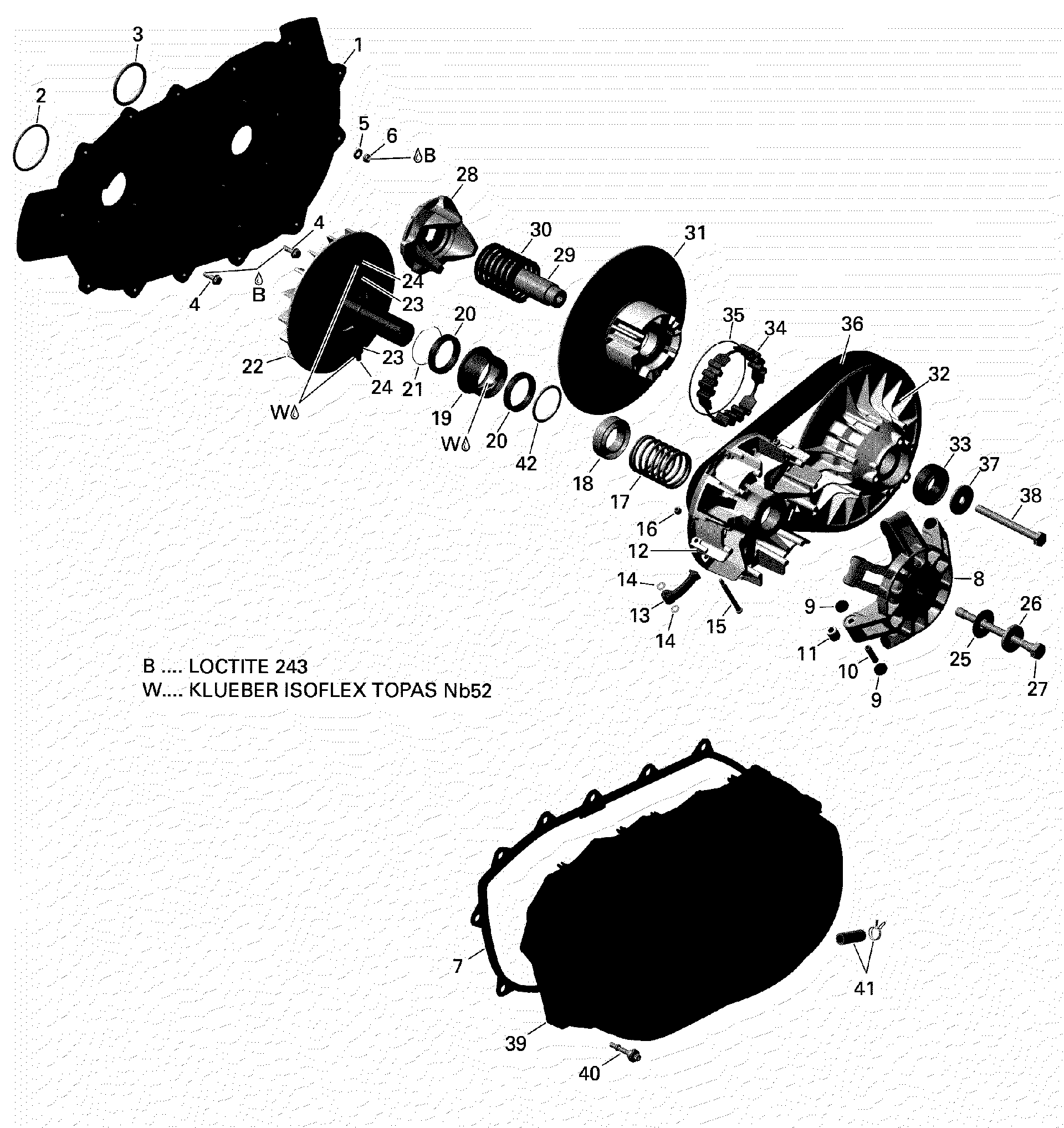 An Image of a Genuine Can-Am Parts Schematic Diagram showing the schematic - ROTAX - CVT