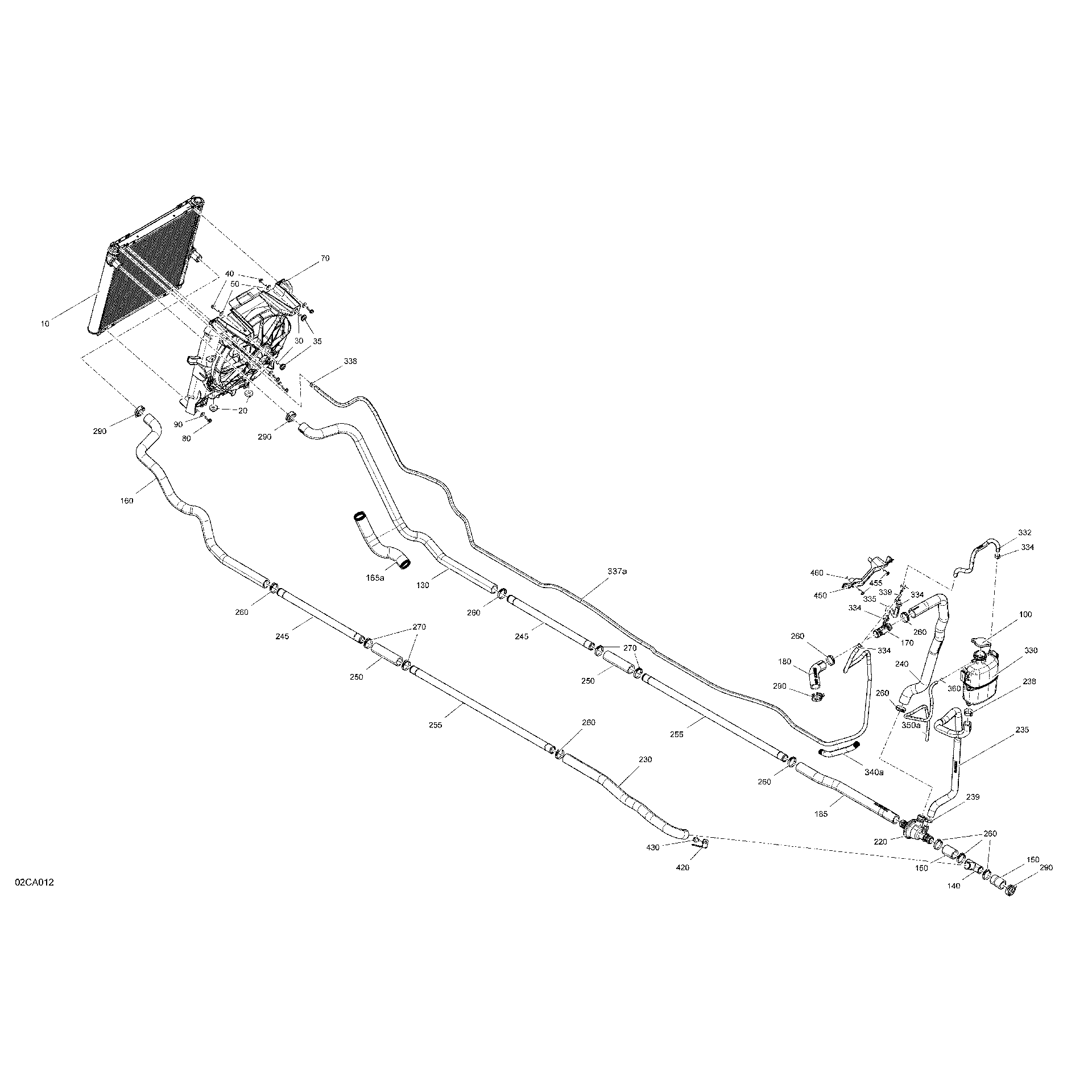 An Image of a Genuine Can-Am Parts Schematic Diagram showing the schematic - ENGINE - COOLING