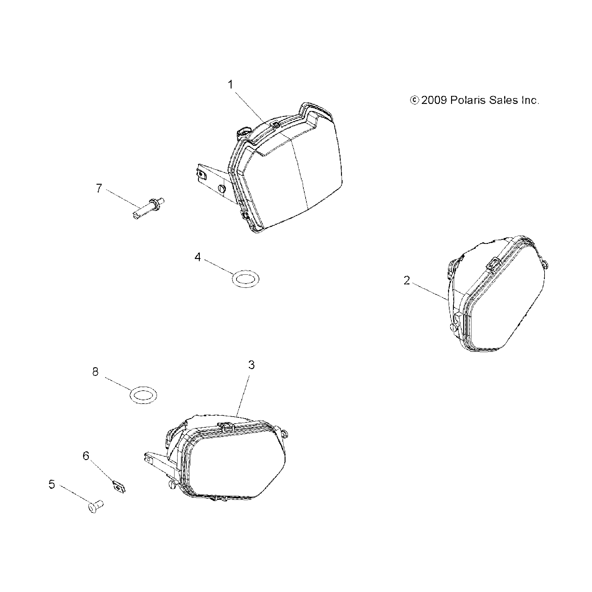 An Image of a Genuine Polaris Parts Schematic Diagram showing the schematic - ELECTRICAL: HEADLIGHTS - 2020 POLARIS SPORTSMAN 570 EPS