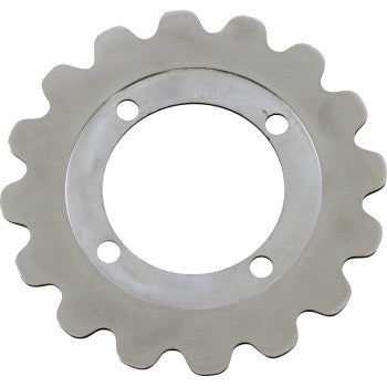 The Yamaha UTV Rotor by Ebc is made from heat-treated stainless steel, with a circular center, four evenly spaced inner holes, and twelve rounded outer teeth—shown against a white background.