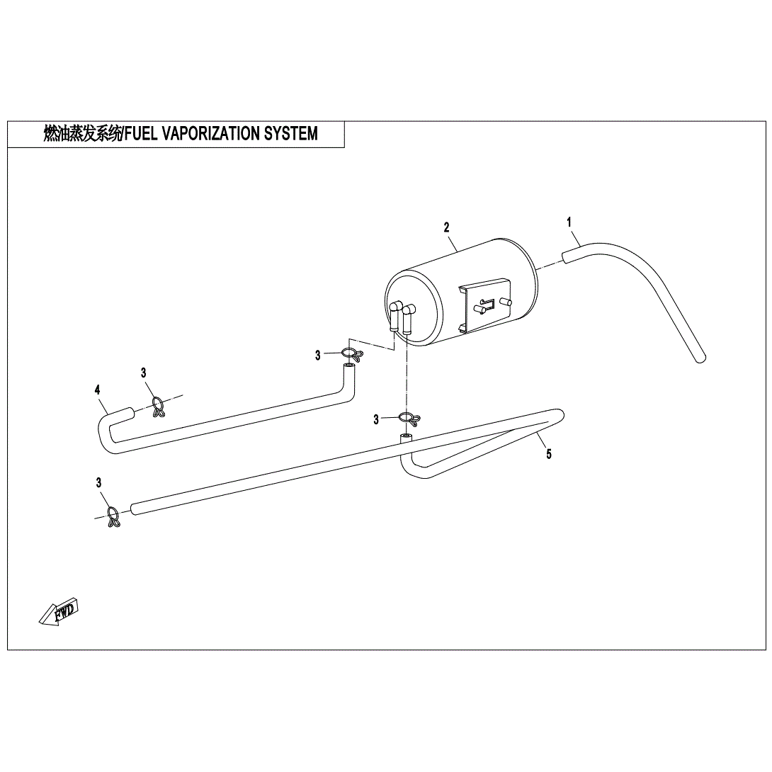An Image of a genuine CFMOTO Parts Schematic Diagram showing the group - FUEL VAPORIZATION SYSTEM - 2021 CFMOTO CFORCE 800 XC