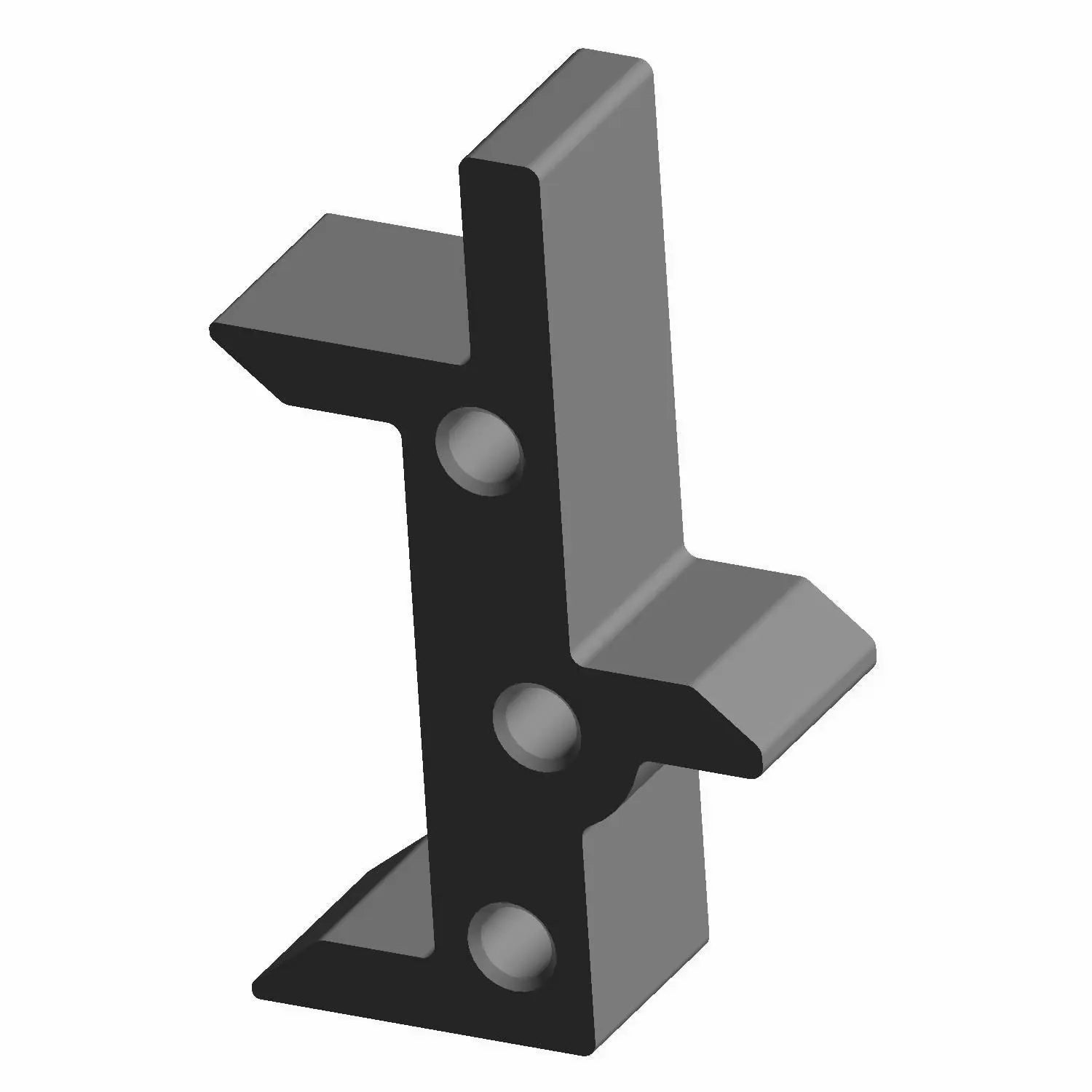 Black rectangular ignition coil spacer with three circular holes and two protruding tabs.