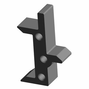 Black rectangular ignition coil spacer with three circular holes and two protruding tabs.