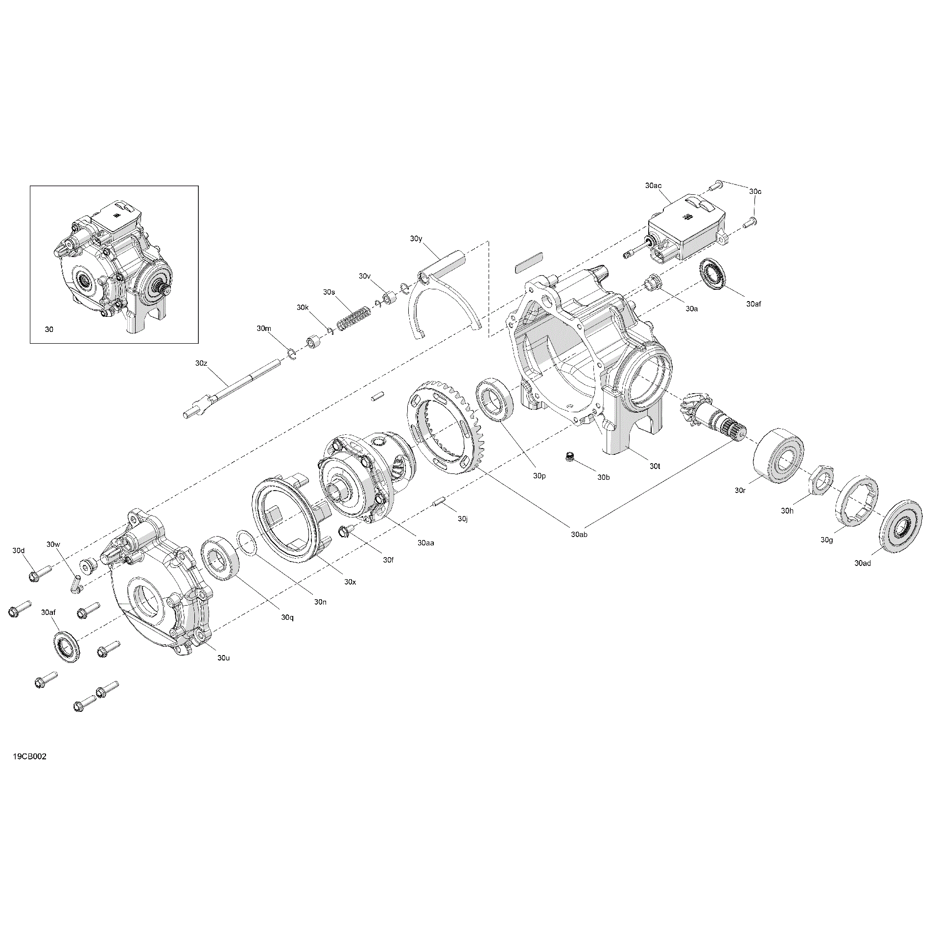 An Image of a Genuine Can-Am Parts Schematic Diagram showing the schematic - DRIVE - FRONT - DIFFERENTIAL PARTS