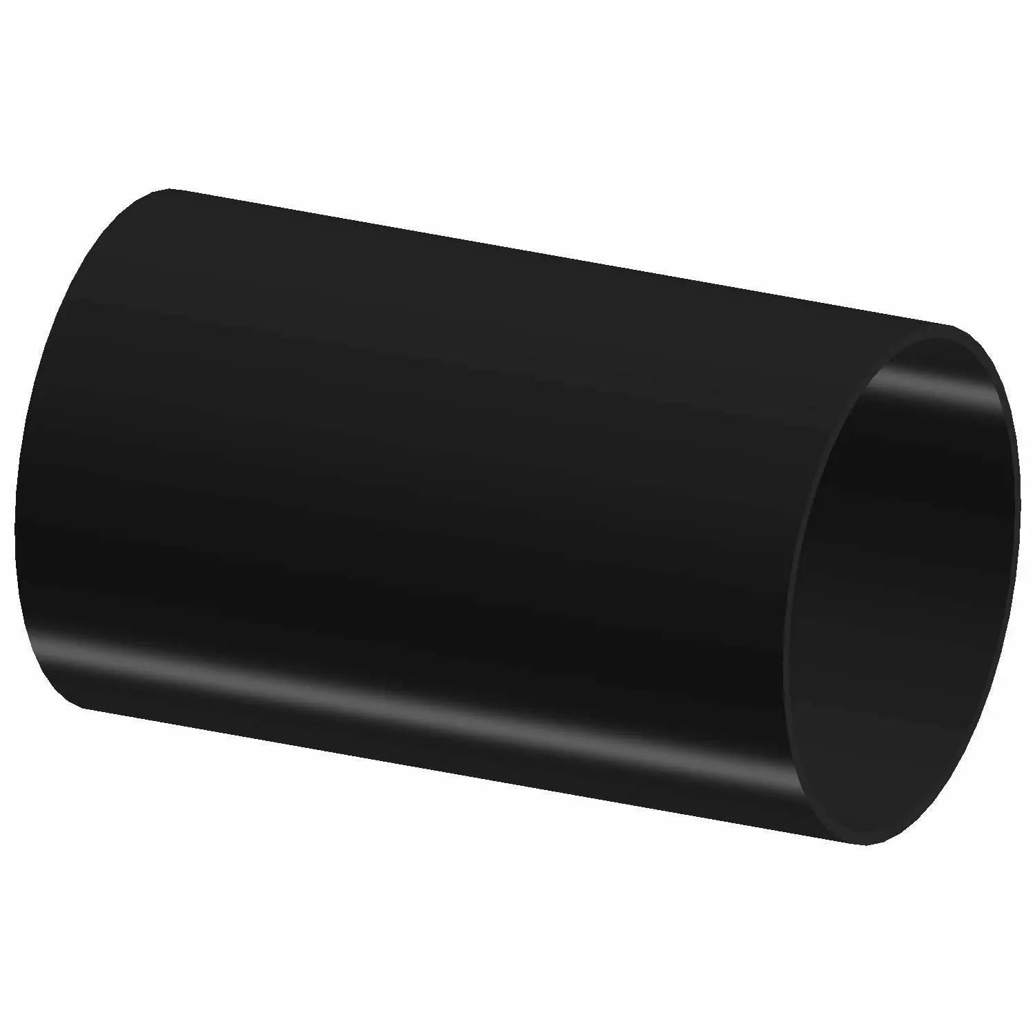 Black cylindrical heat shrink tube with smooth surface and open ends.