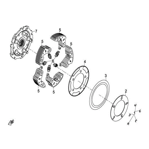 An Image of a genuine CFMOTO Parts Schematic Diagram showing the group - CLUTCH ASSY - 2016 CFMOTO CFORCE 800 X8