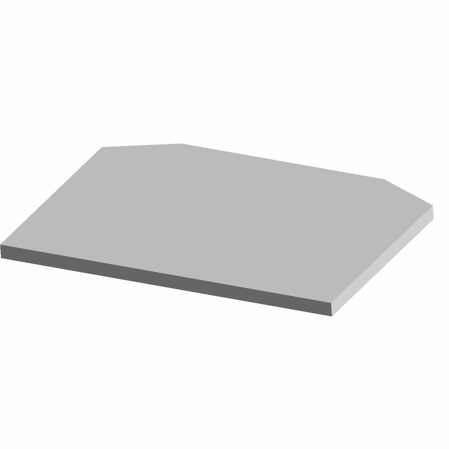 Gray rectangular strap pad with angled top edge, flat and solid design.