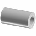 Smooth gray cylindrical metal sleeve with hollow center and split opening along length.