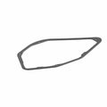 Black rubber gasket with an irregular polygon shape and multiple bolt holes for mounting.