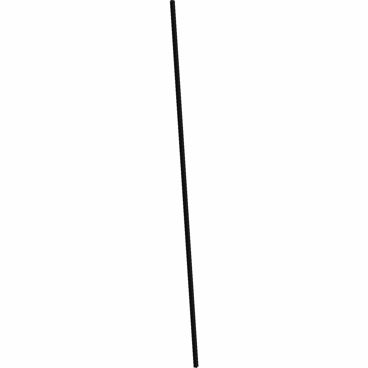 Long, slender black metal rod with a slight curve at one end, designed as a box seal component.
