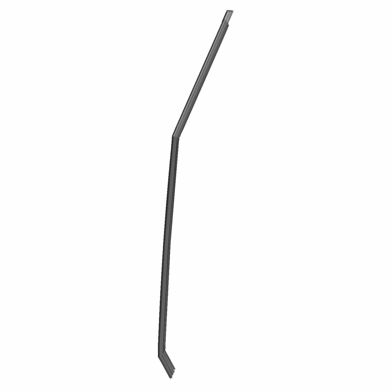 Black rubber front door bulb seal with angled design for Polaris UTV right side.