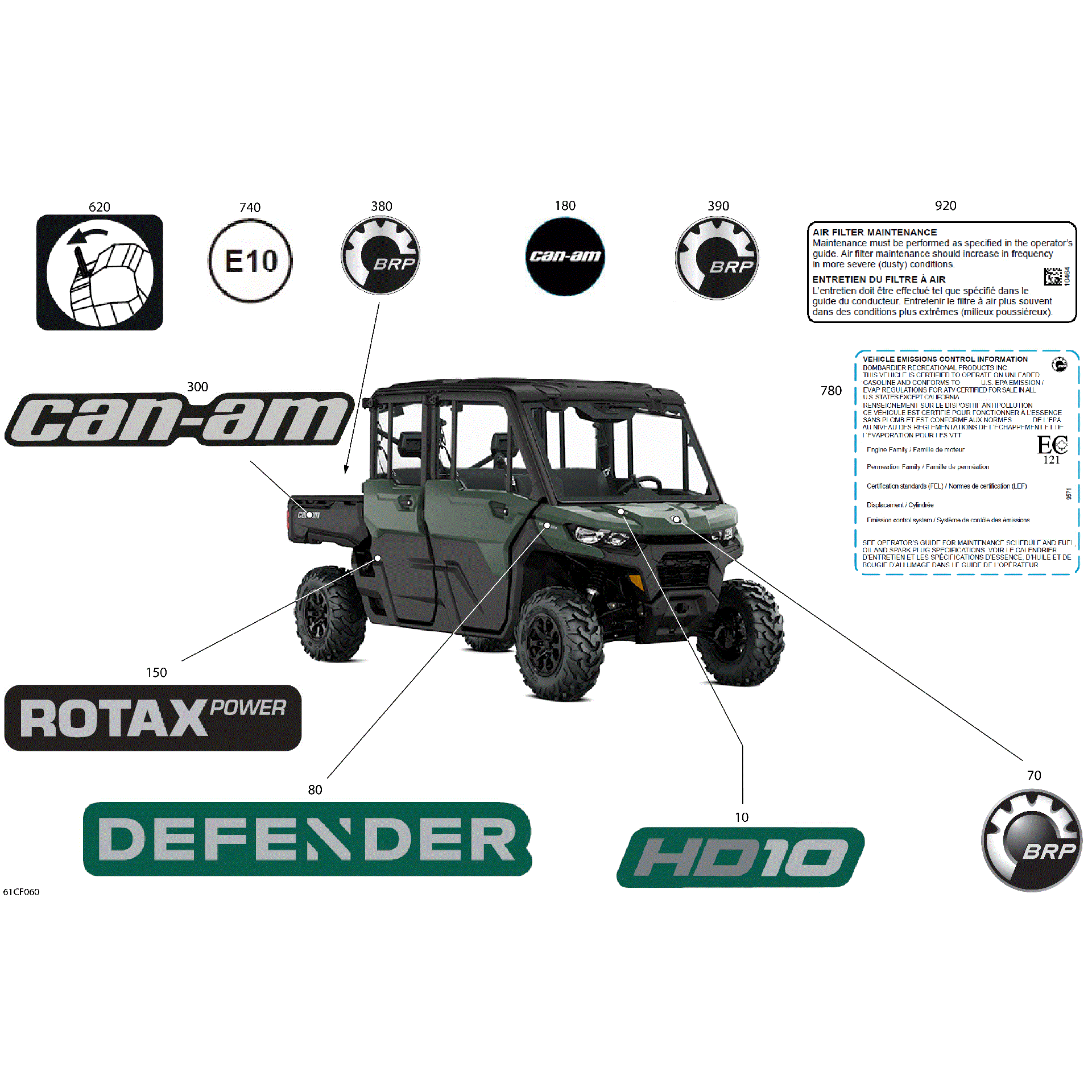 An Image of a Genuine Can-Am Parts Schematic Diagram showing the schematic - BODY - DECALS
