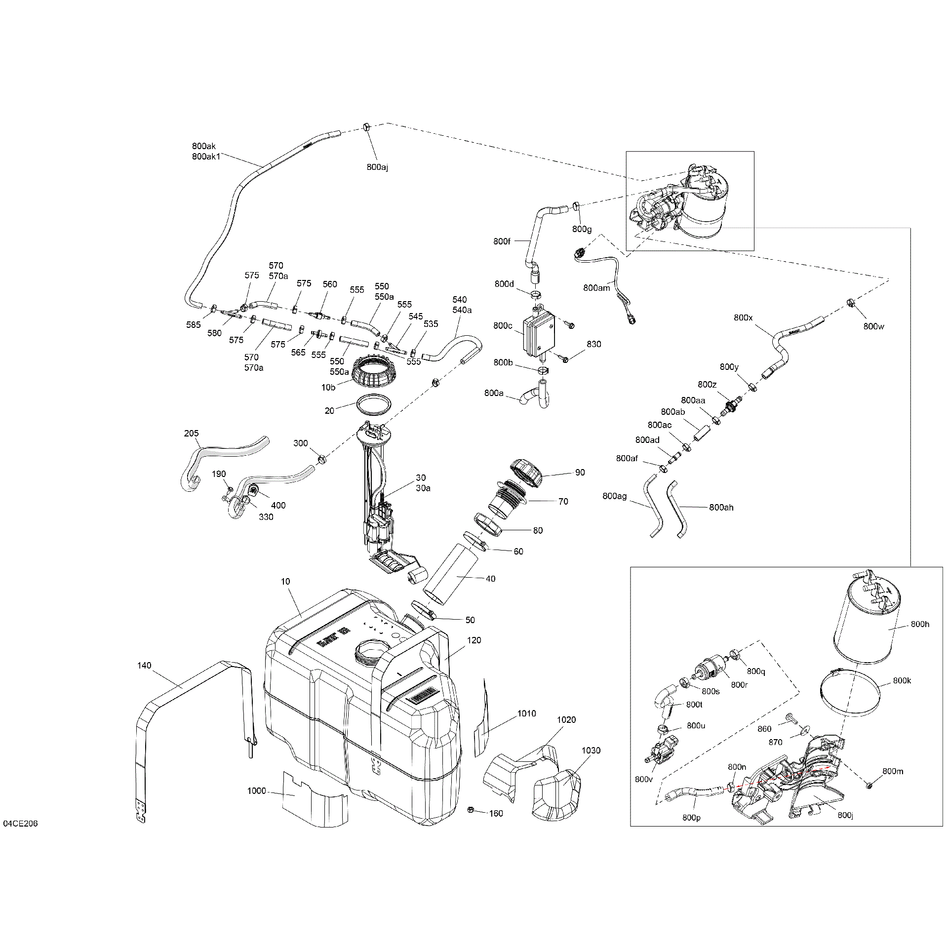 An Image of a Genuine Can-Am Parts Schematic Diagram showing the schematic - ENGINE - FUEL