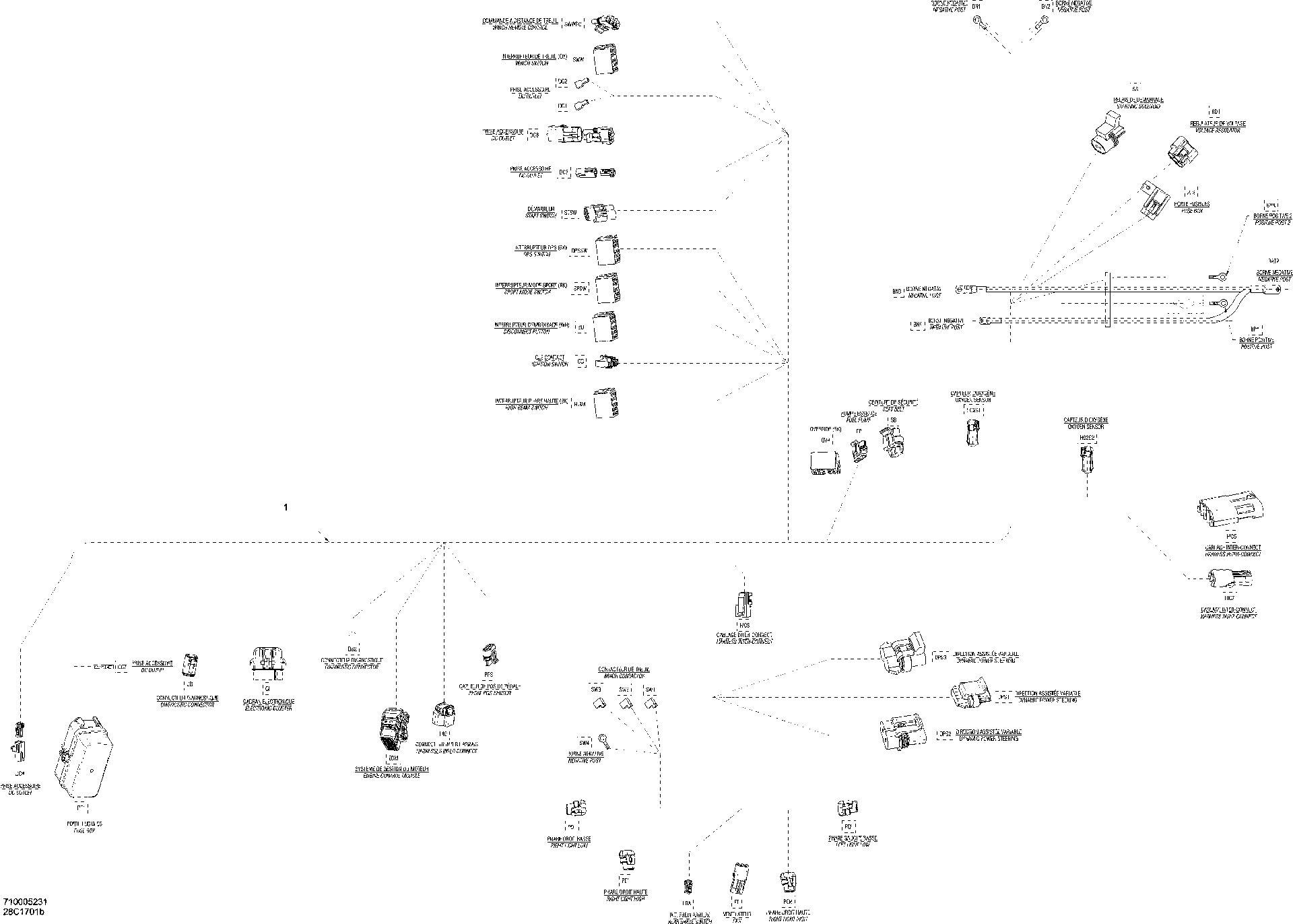 An Image of a Genuine Can-Am Parts Schematic Diagram showing the schematic - MAIN HARNESS - COMMANDER MAX
