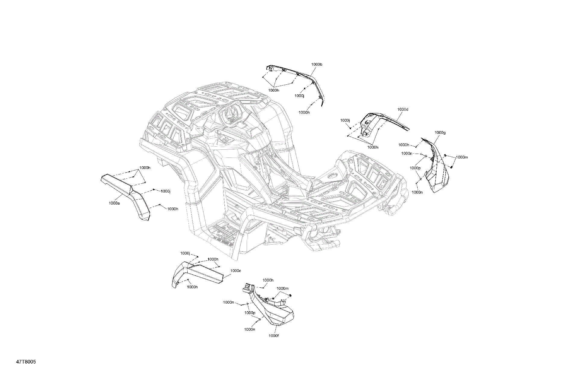 An Image of a Genuine Can-Am Parts Schematic Diagram showing the schematic - BODY - MUDGUARD
