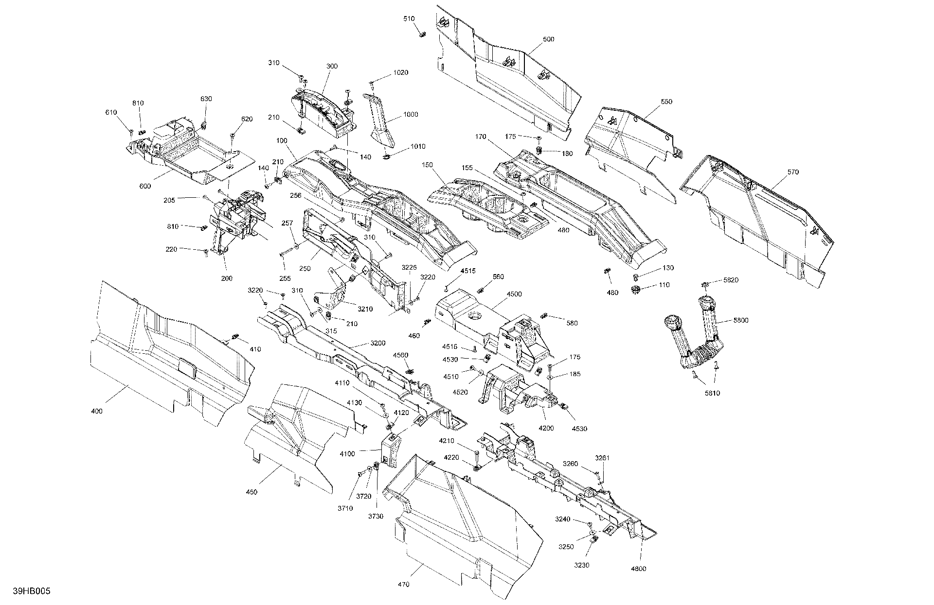 An Image of a Genuine Can-Am Parts Schematic Diagram showing the schematic - CAB INTERIOR - CENTER CONSOLE