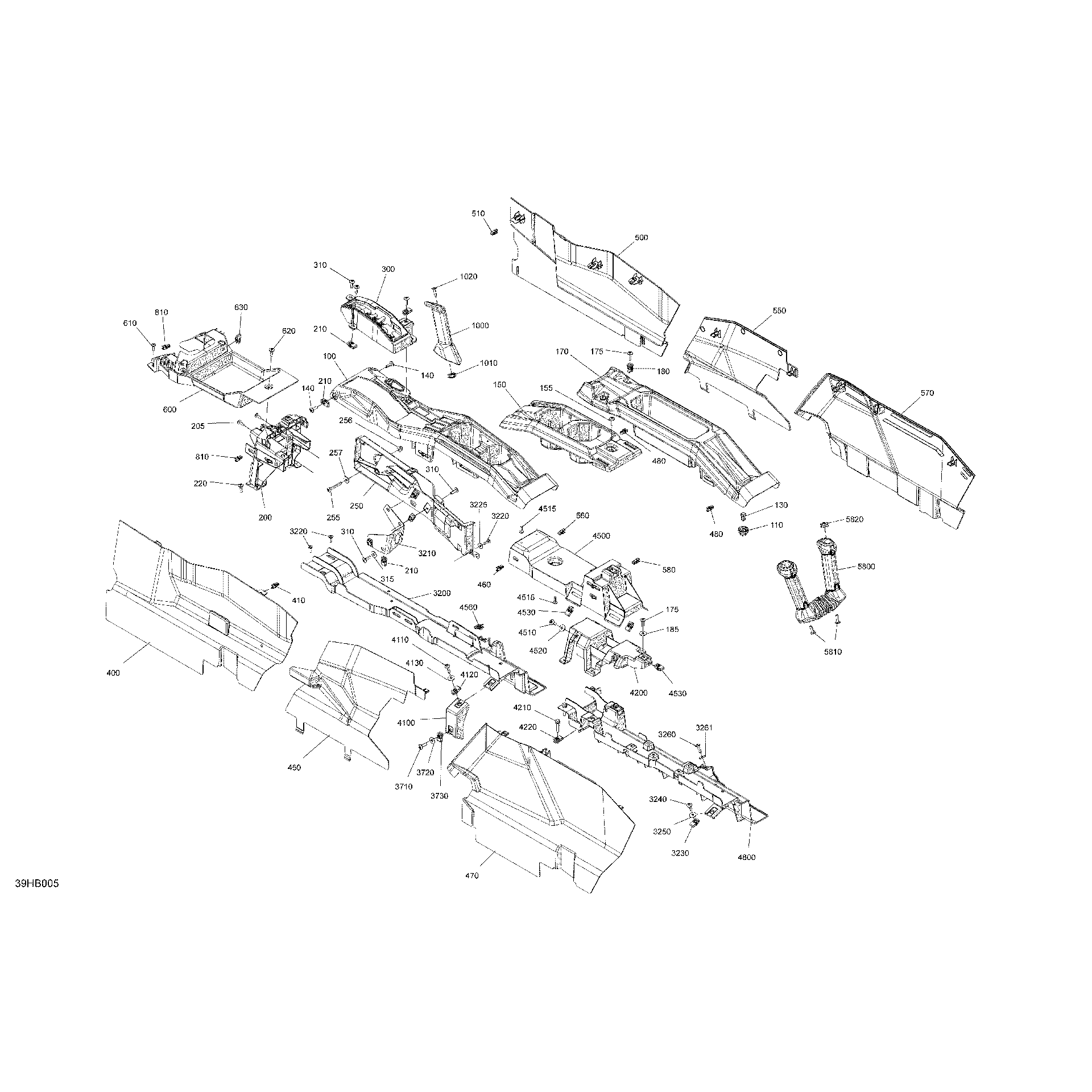 An Image of a Genuine Can-Am Parts Schematic Diagram showing the schematic - CAB INTERIOR - CENTER CONSOLE