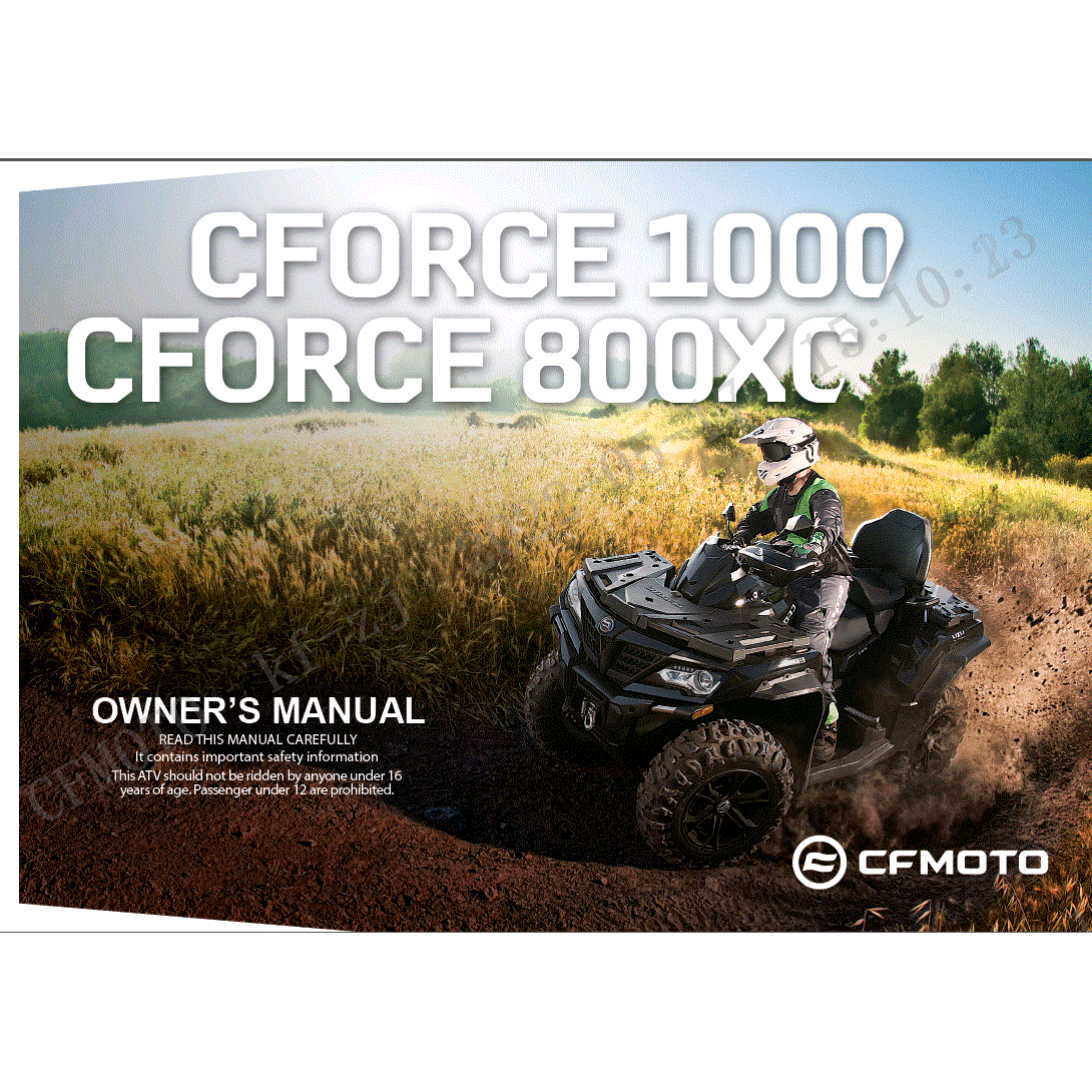 An Image of a genuine CFMOTO Parts Schematic Diagram showing the group - OWNER'S MANUAL - 2023 CFMOTO CFORCE 800 XC