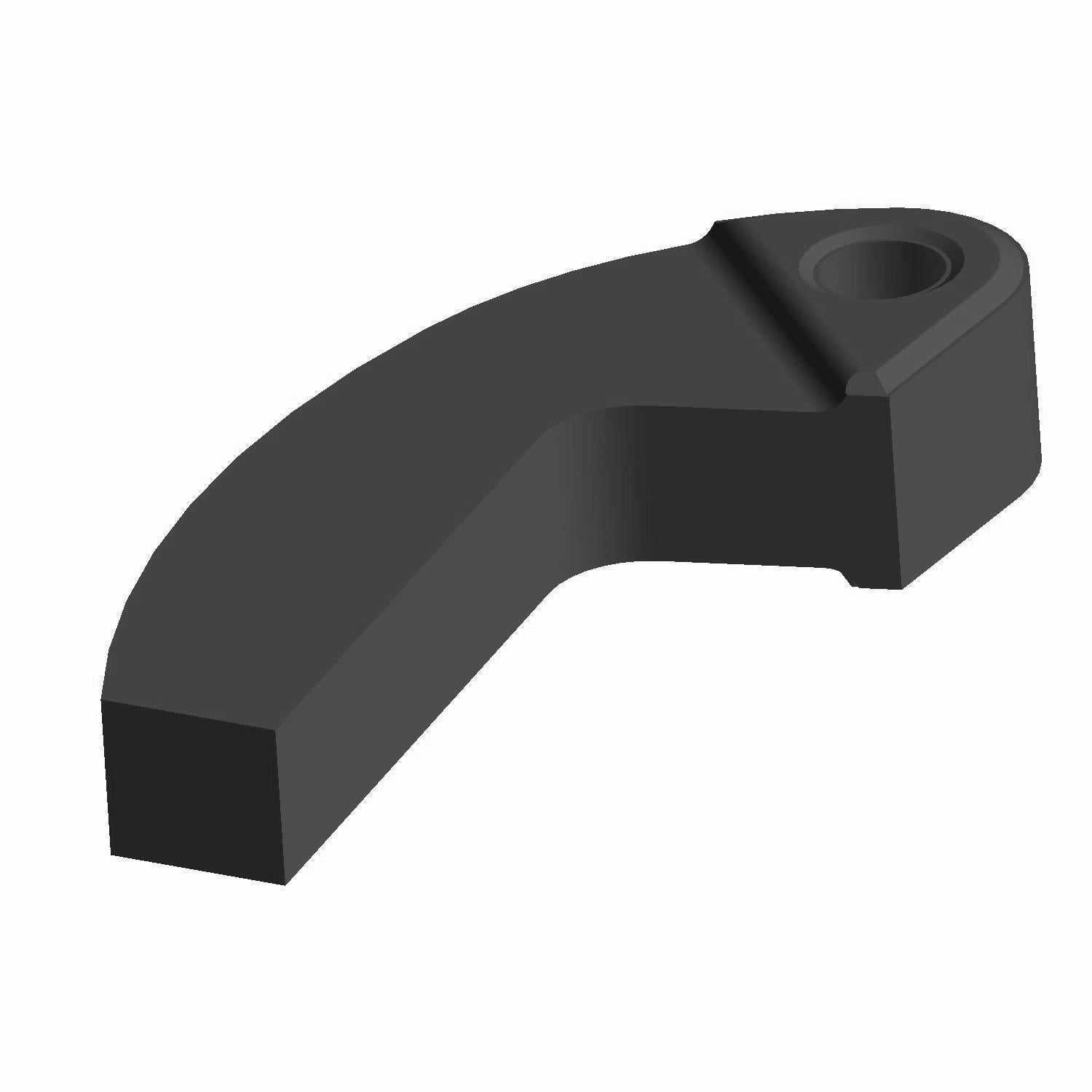 Black curved plastic lever with a mounting hole at one end for Polaris UTV components.