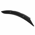 Black curved fender rail frame cover with two screw holes for mounting on motorcycle, sleek matte finish.