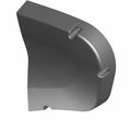Chrome outer sprocket cover with smooth curved design and three mounting tabs.
