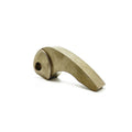 Metal clutch weight with a curved arm and circular attachment hole for Polaris ATV models.