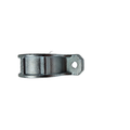 Dark gray metal sway bar cap bracket with a single mounting hole and curved clamp design.