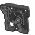 Black plastic valve cover for Polaris ATV with multiple mounting holes and molded contours.