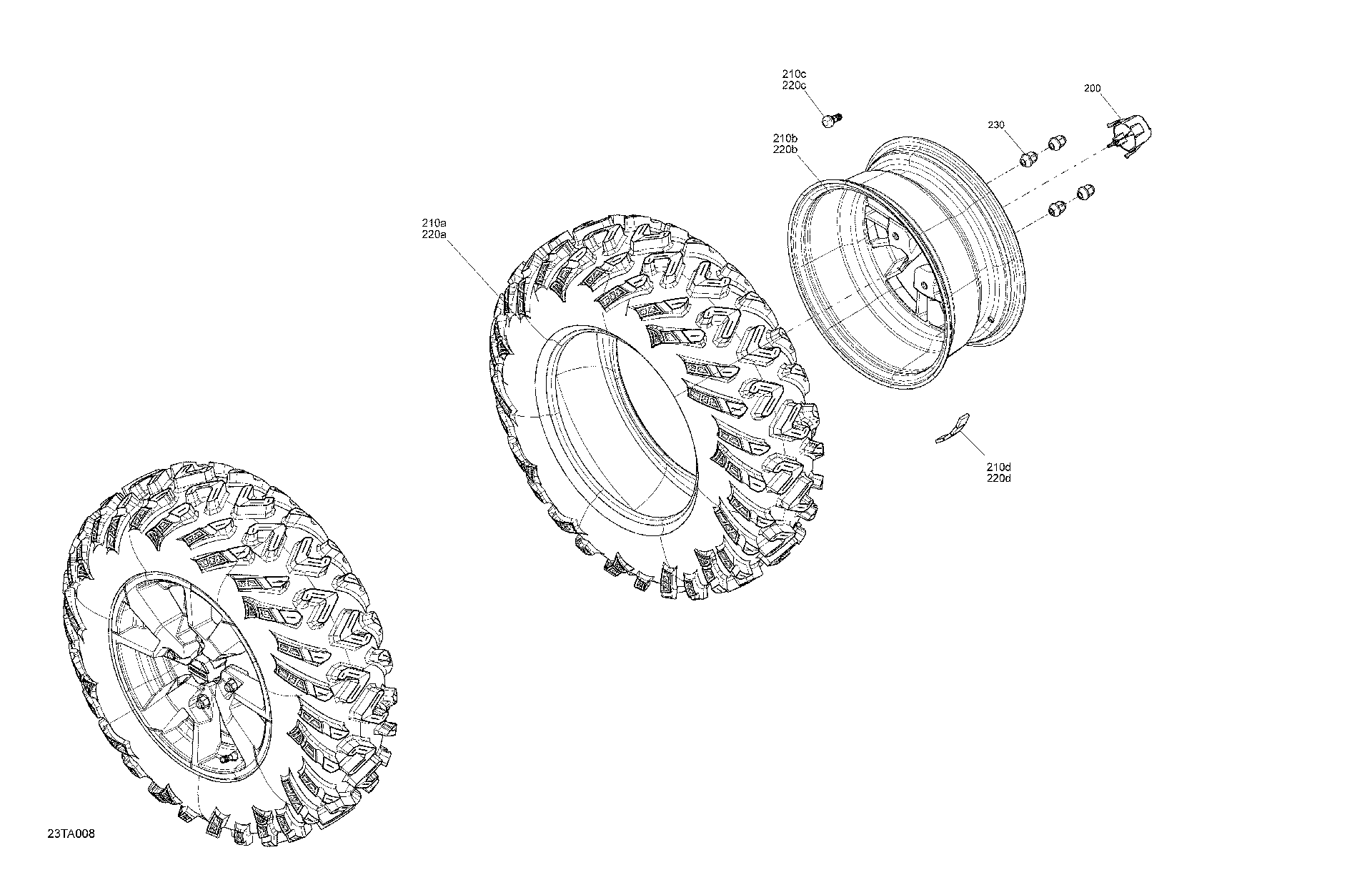An Image of a Genuine Can-Am Parts Schematic Diagram showing the schematic - DRIVE - FRONT WHEELS - NORTH EDITION
