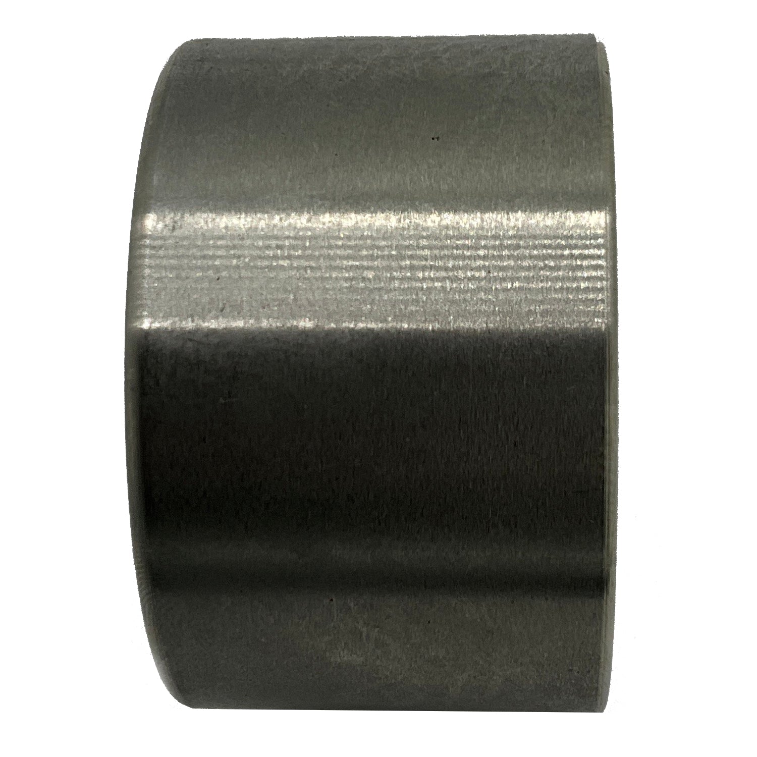 Cylindrical metal clutch spacer with smooth, matte gray surface and flat ends.