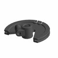 Black semicircular disc shift control with central splined hub and mounting clamp.