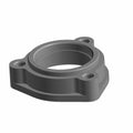 Gray metal axle bearing housing with three mounting holes and a circular central opening.