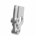 Silver metallic front brake scraper with mounting holes and contoured design for Polaris vehicles.