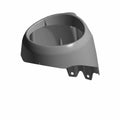 Chrome front headlight cover with smooth curved design and two mounting holes at base.