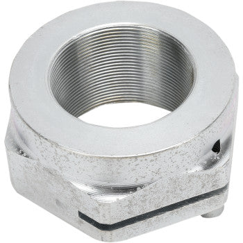 A close-up view of the Posi Lock Axle Nut 1 Piece Yamaha Raptor by Dura Blue, designed for secure fitment on Yamaha Raptor models, providing reliable performance in connecting axle components.