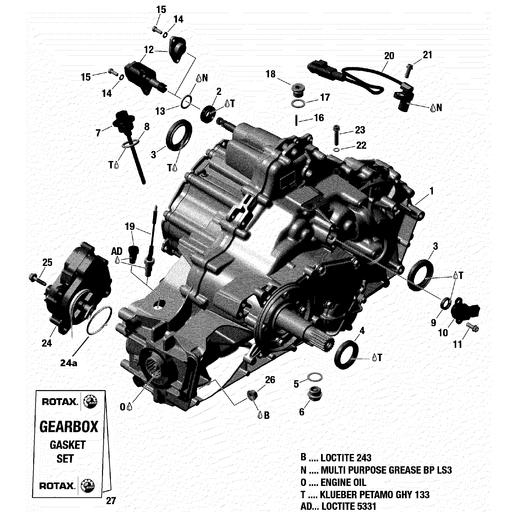 An Image of a Genuine Can-Am Parts Schematic Diagram showing the schematic - GEAR BOX AND COMPONENTS - 420686757