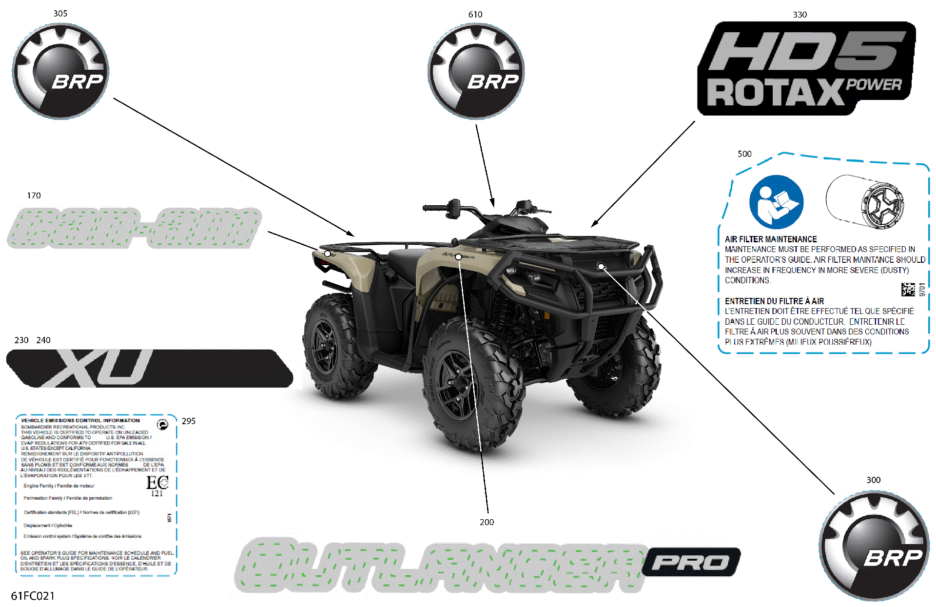 An Image of a Genuine Can-Am Parts Schematic Diagram showing the schematic - BODY - FEATURE DECALS