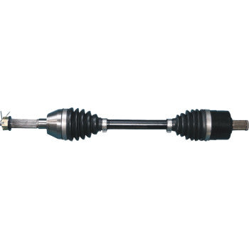 The Polaris Sportsman CV Axle Kit Complete Front Left & Right Heavy Duty by Moose Offroad features durable black shafts with rubber boots and metal joints, ideal as CV axles for power transmission in vehicles.