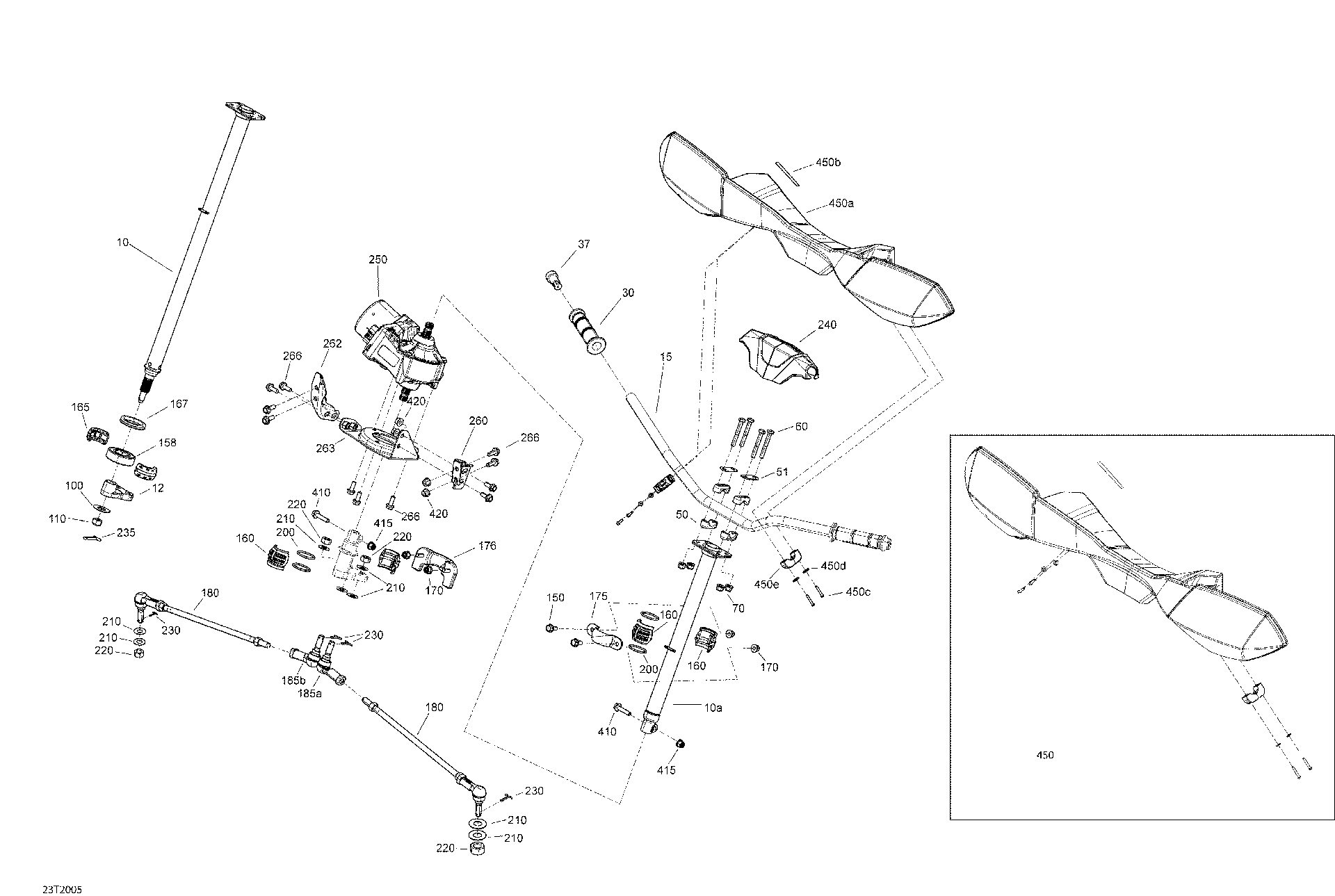 An Image of a Genuine Can-Am Parts Schematic Diagram showing the schematic - STEERING