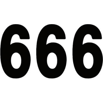 The Pro Number 6 Black 8" by Factory Effex features large, bold black numbers on a plain white background, made from high-gloss vinyl with strong adhesive for lasting durability.