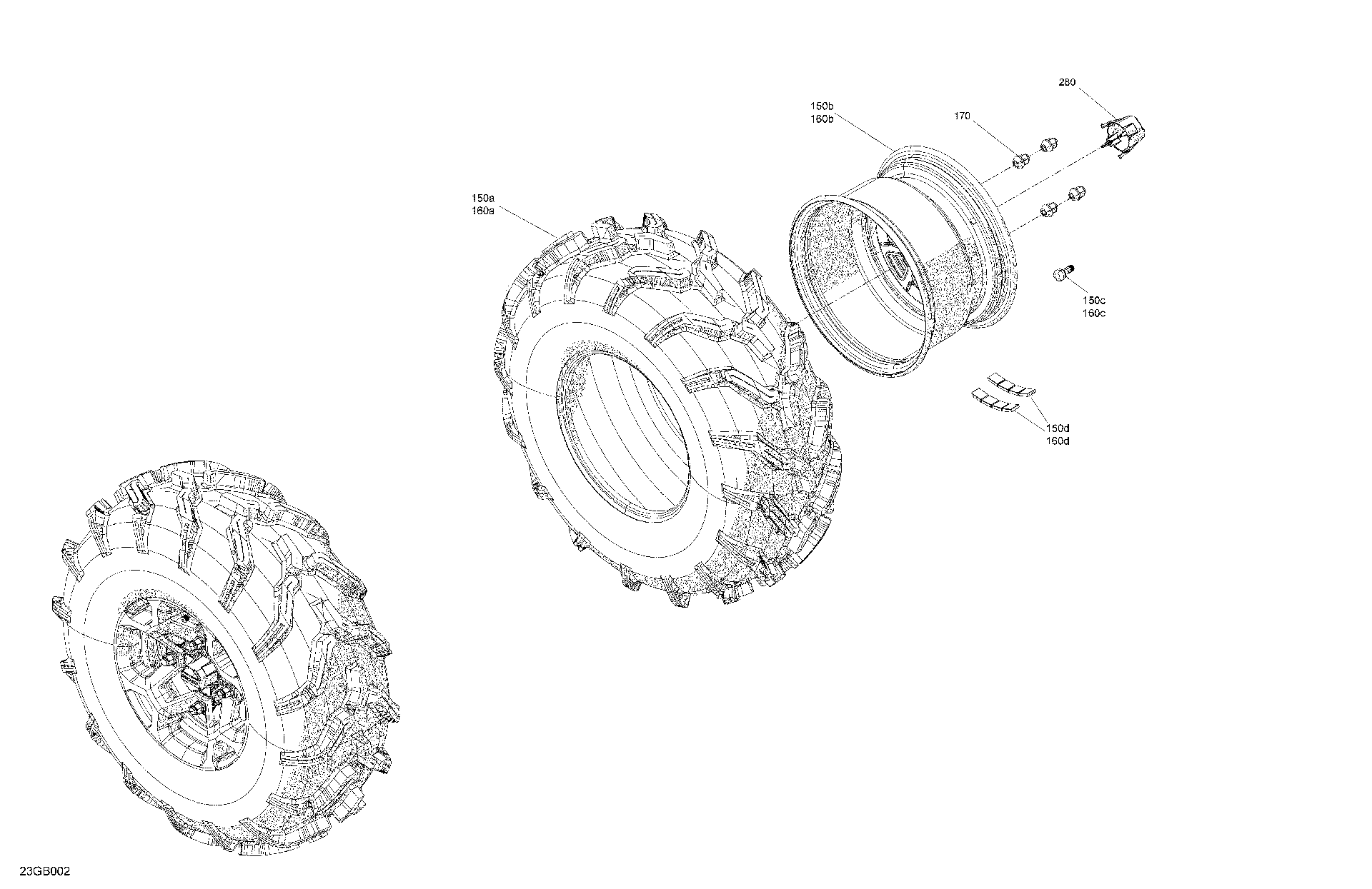 An Image of a Genuine Can-Am Parts Schematic Diagram showing the schematic - DRIVE - REAR WHEELS