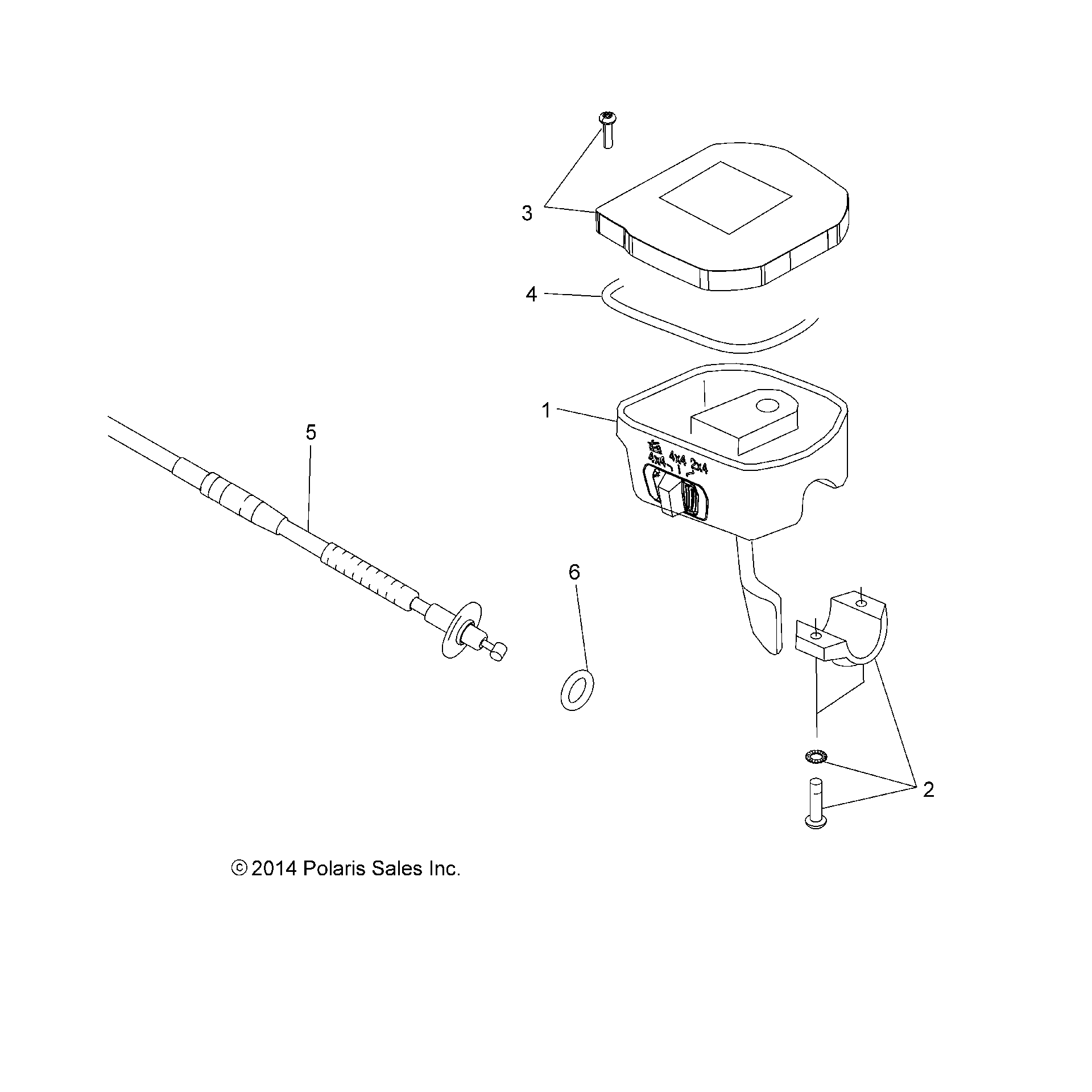 An Image of a Genuine Polaris Parts Schematic Diagram showing the schematic - STEERING: CONTROLS THROTTLE ASM. and CABLE - 2018 POLARIS SPORTSMAN 850 HIGH LIFTER