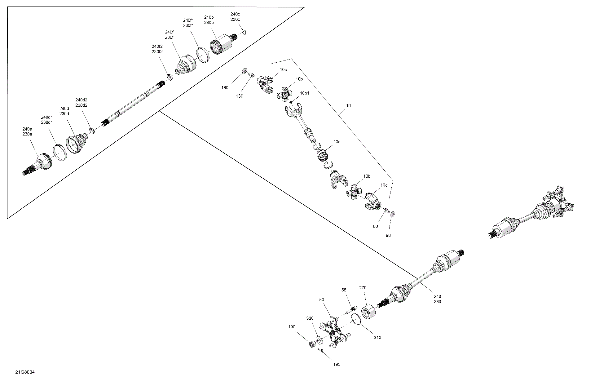 An Image of a Genuine Can-Am Parts Schematic Diagram showing the schematic - DRIVE - REAR - COMMON PARTS