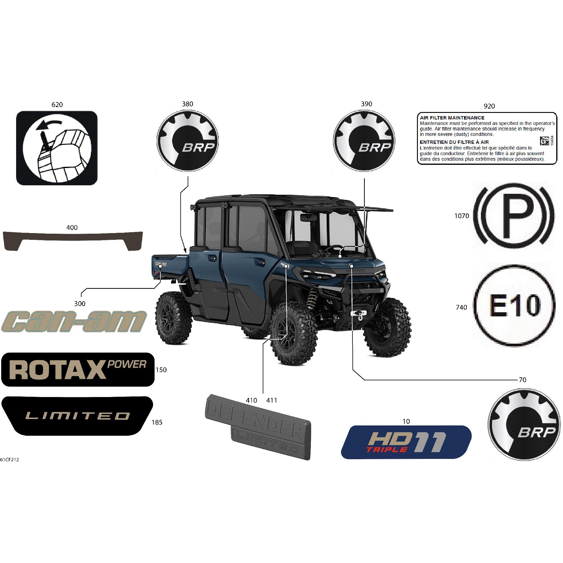 An Image of a Genuine Can-Am Parts Schematic Diagram showing the schematic - BODY - DECALS