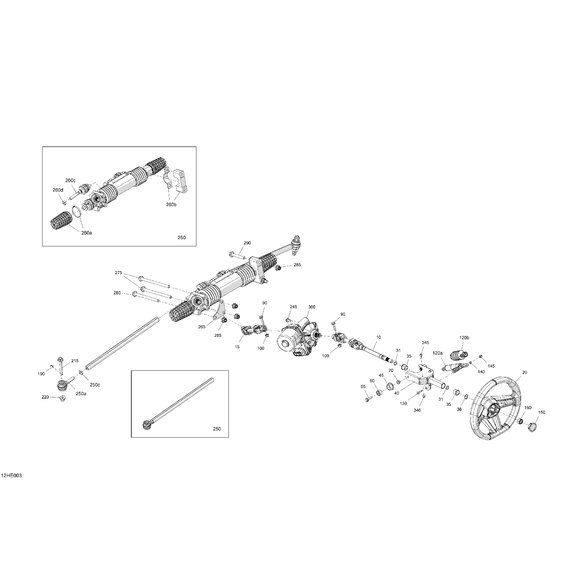 An Image of a Genuine Can-Am Parts Schematic Diagram showing the schematic - MECHANIC - STEERING