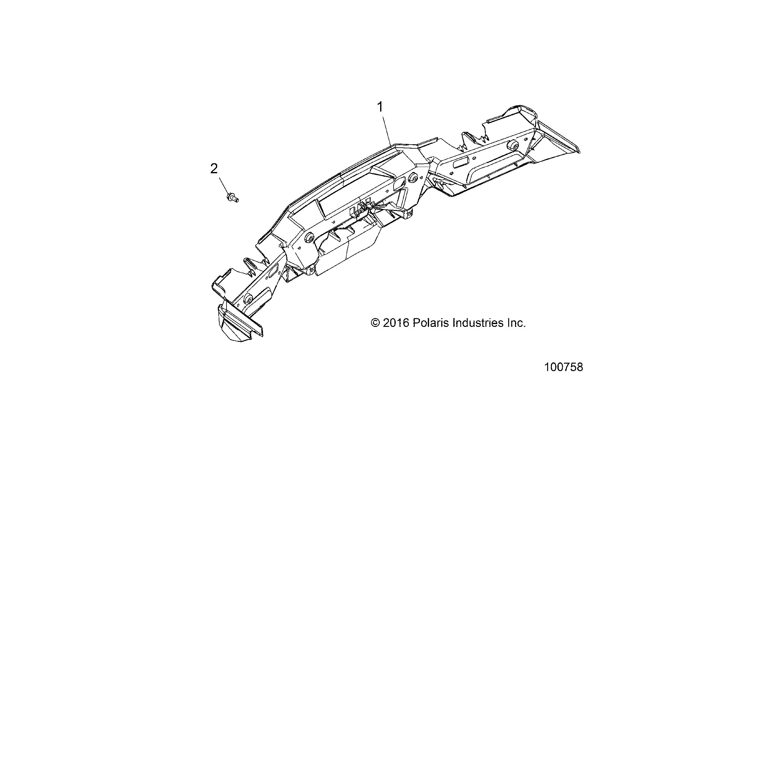 An Image of a Genuine Polaris Parts Schematic Diagram showing the schematic - BODY: REAR BUMPER - 2017 POLARIS SPORTSMAN XP 1000