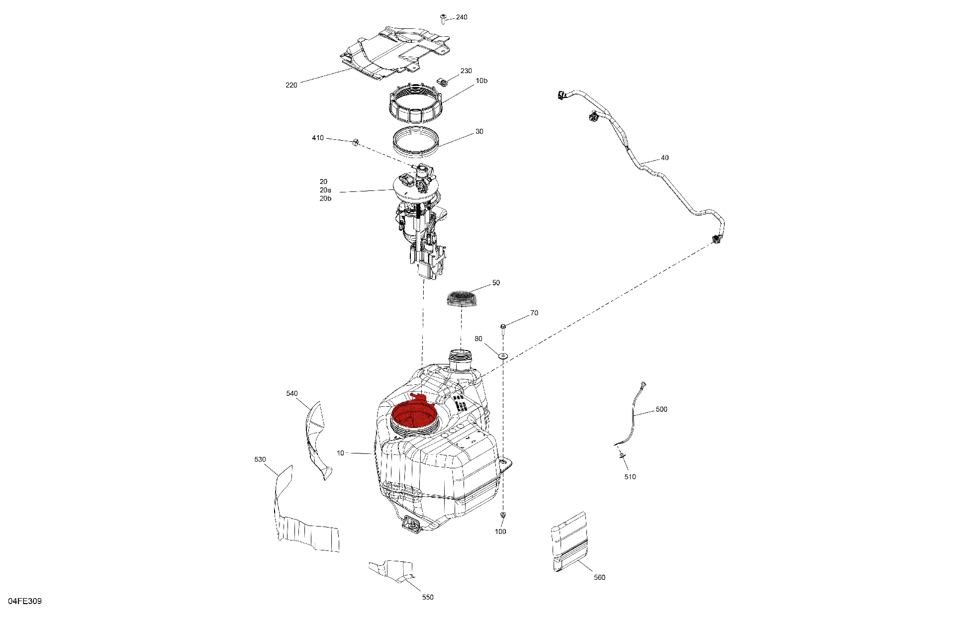 An Image of a Genuine Can-Am Parts Schematic Diagram showing the schematic - ENGINE - FUEL