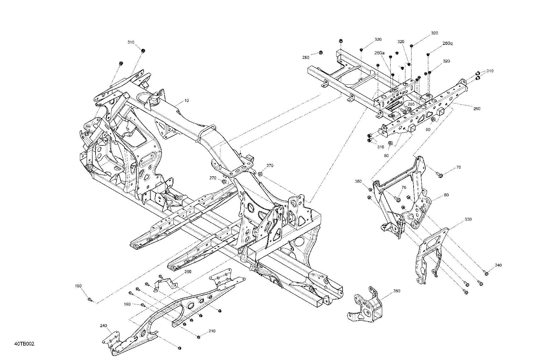 An Image of a Genuine Can-Am Parts Schematic Diagram showing the schematic - FRAME - SYSTEM